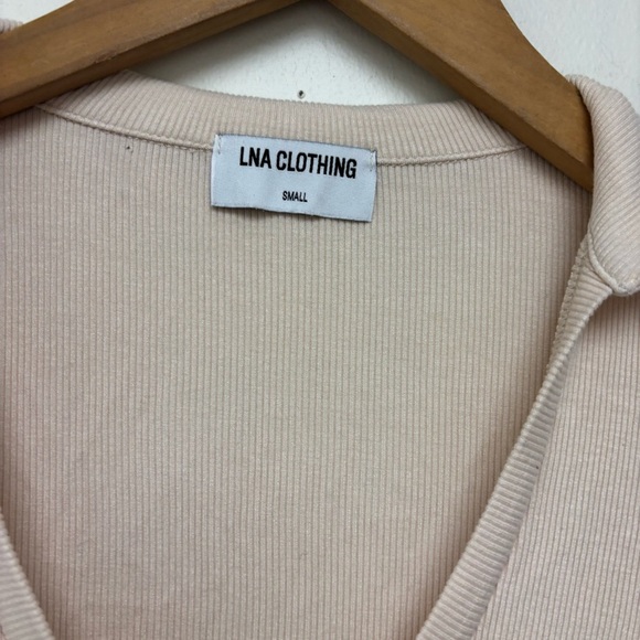 LNA Niamh Point Collar Rib Knit Top - Picture 5 of 11